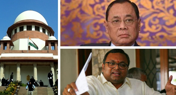 SC Refuses to Hear the Urgent Hearing Plea Filed By Karti Chidambaram