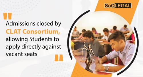 Admissions closed by CLAT Consortium, allowing Students to apply directly against vacant seats